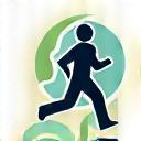 Stylized icon combining a running figure with a GPS pin and a map outline, symbolizing advanced workout analysis and route tracking.